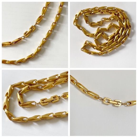 Givenchy vintage matte gold bike link style chain necklace - Picture 6 of 8